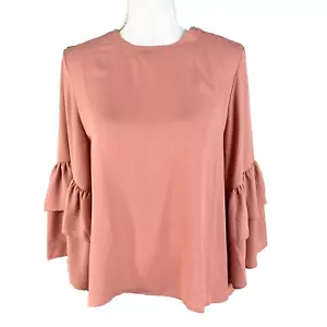 Violet & Claire Bluse Tunika Gr. Small lachs Rüschen Lagenlook Bauern Boho - Bild 1 von 11