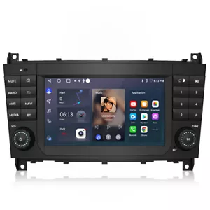 Per Mercedes Benz Classe C W203 Autoradio Android 13 GPS SatNav CarPlay BT - Foto 1 di 13