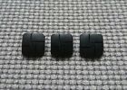 3 Vintage Black Square Leather Look Plastic Football Buttons Coat Cardigan 16mm