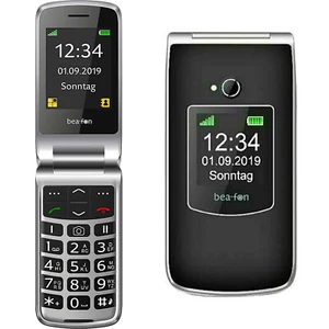 BNIB Bea-fon Silver Line SL595 Single Sim Black Silver Unlocked 2G GSM - Picture 1 of 4