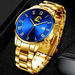Montre-bracelet à quartz en acier inoxydable doré pour homme.   2 - Imagen 1 de 3