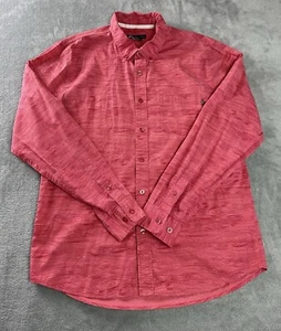 Nike SB Shirt Mens L SLIM? Red Woodgrain Long Sleeve Button Up Cotton SkateBoard - Picture 1 of 15