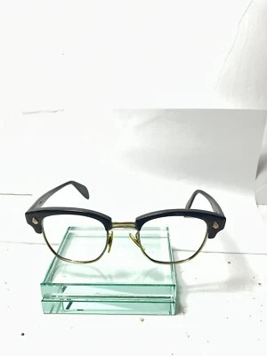 Винтажные оправы для очков/солнцезащитных очков American Optical Browline черные 4 1/2 дюйма «AO» - Изображение 1 из 3