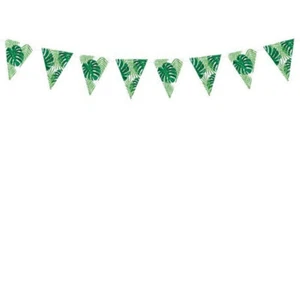 Hawaiian Green Palm Leaf Small DIY Banner Jungle Safari Party Decoration - Picture 1 of 2