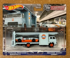 Hot Wheels Premium Team Transport Gulf De Tomaso Pantera Gruppo 4 Lorry Truck - Picture 1 of 2