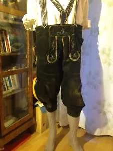 urige original bayerische Lederhose, Kniebundhose Hirschleder - Gr. 54 - Bild 1 von 11