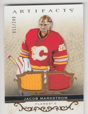 2021-22 Upper Deck Artifacts Material Gold Jacob Markstrom Jersey 11/249 Calgary