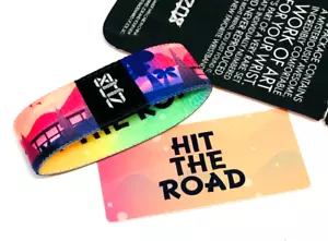 ZOX **HIT THE ROAD** Silver Strap Small Mys NIP Wristband w/Card - Picture 1 of 3