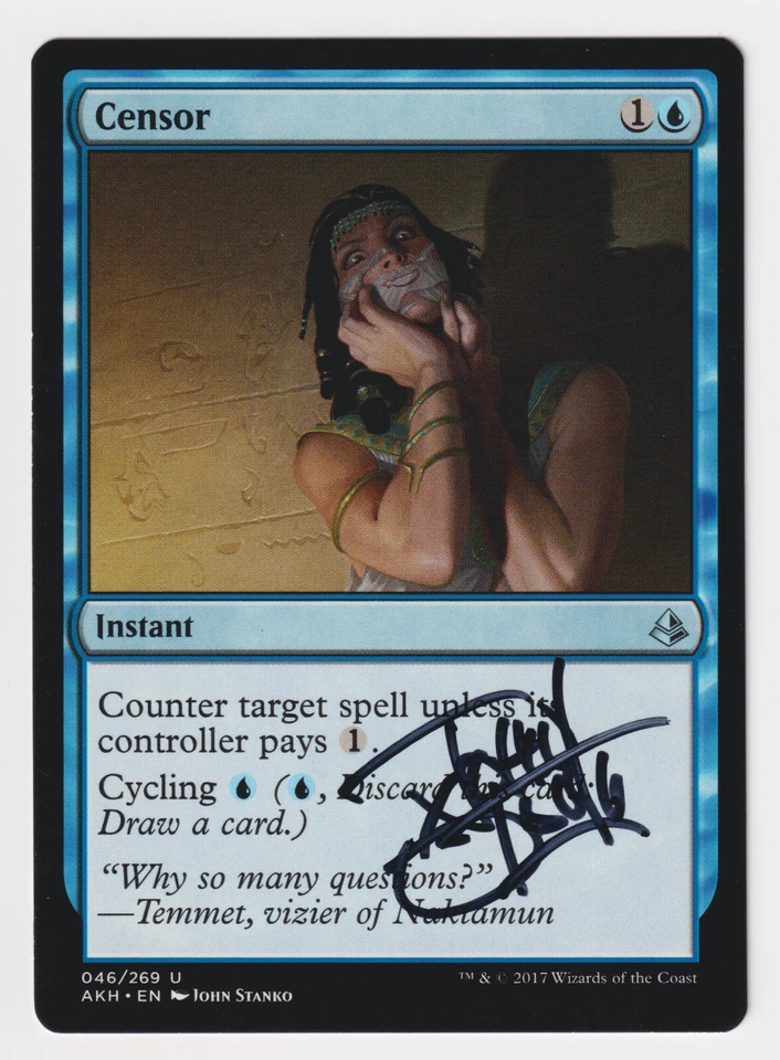 Signed Censor HP Amonkhet Artist John Stanko 2017 WOTC MTG Magic Cycling Instant - Image 1 of 2