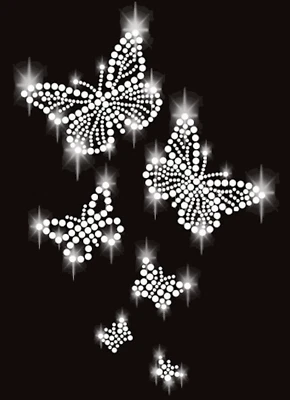 6x STRASSSTEINE SCHMETTERLING BÜGELBILD HOTFIX APPLIKATION STRASS BUTTERFLY XL - Bild 1 von 4