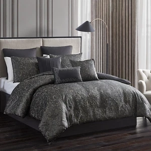 100% Polyester Comforter Set, Queen, Delery - Tan/Black, 9-Piece Set - Picture 1 of 5
