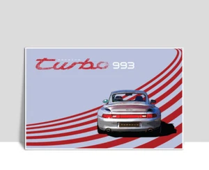 Porsche 993 Turbo Silver. Poster Aluminum 18"x 24" - Imagen 1 de 3
