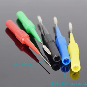 10sets 5Color 4mm Banana Female To 0.7mm Tip Insulation Piercing Needle Probe - Picture 1 of 6
