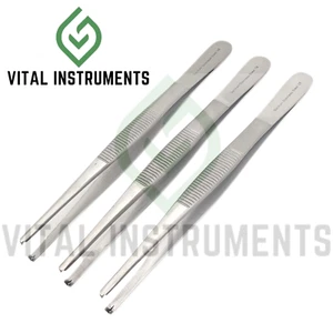 3 Pcs Thumb Tissue Forceps 1x2 Teeth 5" Surgical Veterinary Dental German Steel - Picture 1 of 1