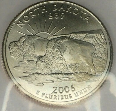 2006-P 25C State Quarter North Dakota BU CN CLAD M/S 19ct0731 - Image 1 of 2