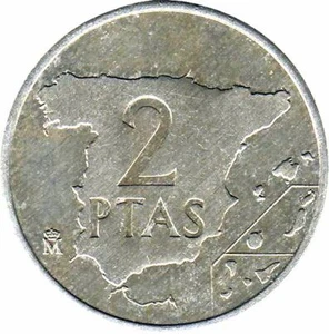 Spain 2 Pesetas - Juan Carlos I Coin KM822 1982 - 1984 - Picture 1 of 10