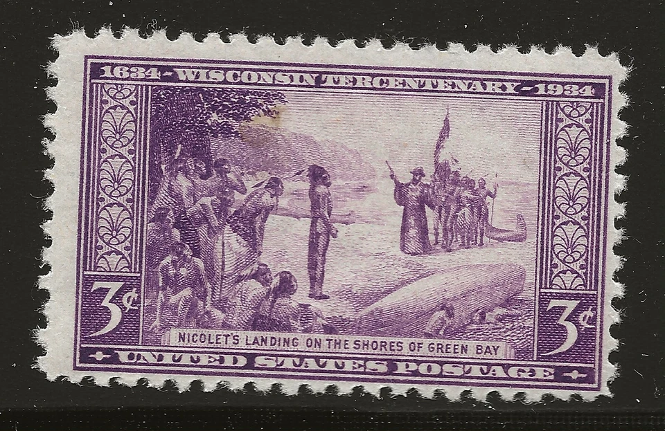 US Scott #739, Single 1934 Wisconsin 3c FVF MNH - Image 1 of 1