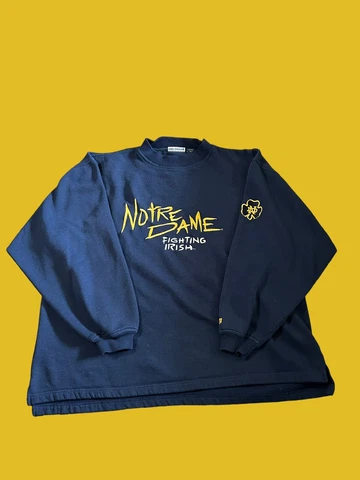 Notre Dame Fighting Irish Embroidered Spell Out Sweatshirt Large Cover