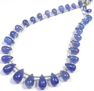 Cuentas gemas de tanzanita azul natural 5,5-11 mm gota cuentas lisas 9,5" hebra LC-1493 - Imagen 1 de 10