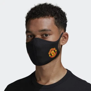 Adidas Official Manchester United Black Face Masks - 3-pack Cover - Size Large - Picture 1 of 5