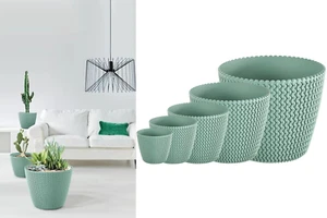 Round Plant Pots Modern Flower Planter Indoor Outdoor Sage 1.7L - 28.2L - Picture 1 of 10