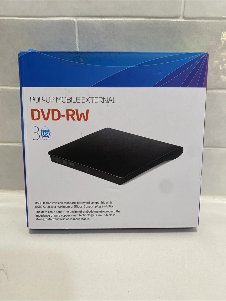 Slim External CD DVD RW Drive USB 3.0 Writer Burner Player Black For Laptop PC - Image 1 of 1