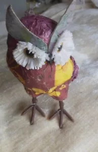 Adorno de búho de Navidad con brillo floral púrpura - Imagen 1 de 4
