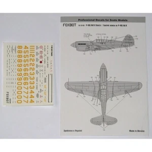 Calcomanías Plantillas para Curtiss P-40E/M/K para modelo a escala FOXBOT 32-011 escala 1:32 - Imagen 1 de 24