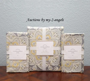 NUOVO Copripiumino King Pottery Barn CRESSIDA MEDALLION+2 EURO Set Shams BLU ULTIMO1 - Foto 1 di 1