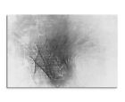 120x80cm Abstrakt_1162 Schwarz Weiß Nebel Schrift Leinwand Keilrahmen Sinus Art