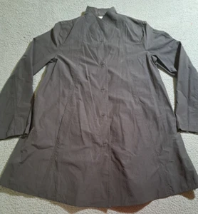 Eileen Fisher Petite Women`s Gray Snap Up Long Windbreaker / Size PP - Picture 1 of 9