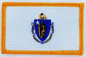 AUFNÄHER Patch FLAGGEN flagge MASSACHUSETTS USA STAATEN flag Fahne 7x4.5cm - Bild 1 von 1