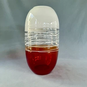 Vintage Murano Stil mundgeblasene Kunst Glas RX Pille/Cranberry ovale Vase 11" - Bild 1 von 8