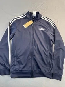 Adidas Track Jacket TT Satin Bomber Blu Track Top Uomo Taglia Media Zip Up NUOVO - Foto 1 di 10