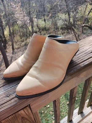 Ковбойские горки вестерн без шнуровки Mule кожаный код Западная Мексика размер 8 винтаж  - Изображение 1 из 4