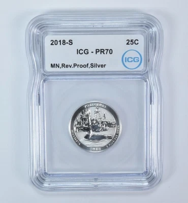 2018-S Washington Quarter ATB Voyageurs Silver Reverse PR70 ICG *2187 - Image 1 of 4