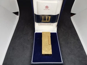 Vintage Dunhill Rolla Gasfeuerzeug Gold Florentine mit Bo - Bild 1 von 9