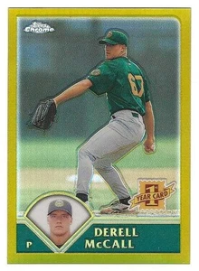 2003 Topps Chrome Gold Refractor #217 Derell McCall Oakland Athletics ###/449 - Picture 1 of 1