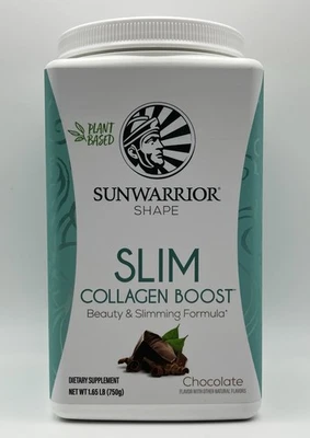 Sunwarrior | Slim Collagen Boost Powder | Chocolate | 1.65 LB| Ex. 8/27/27 - Image 1 of 4