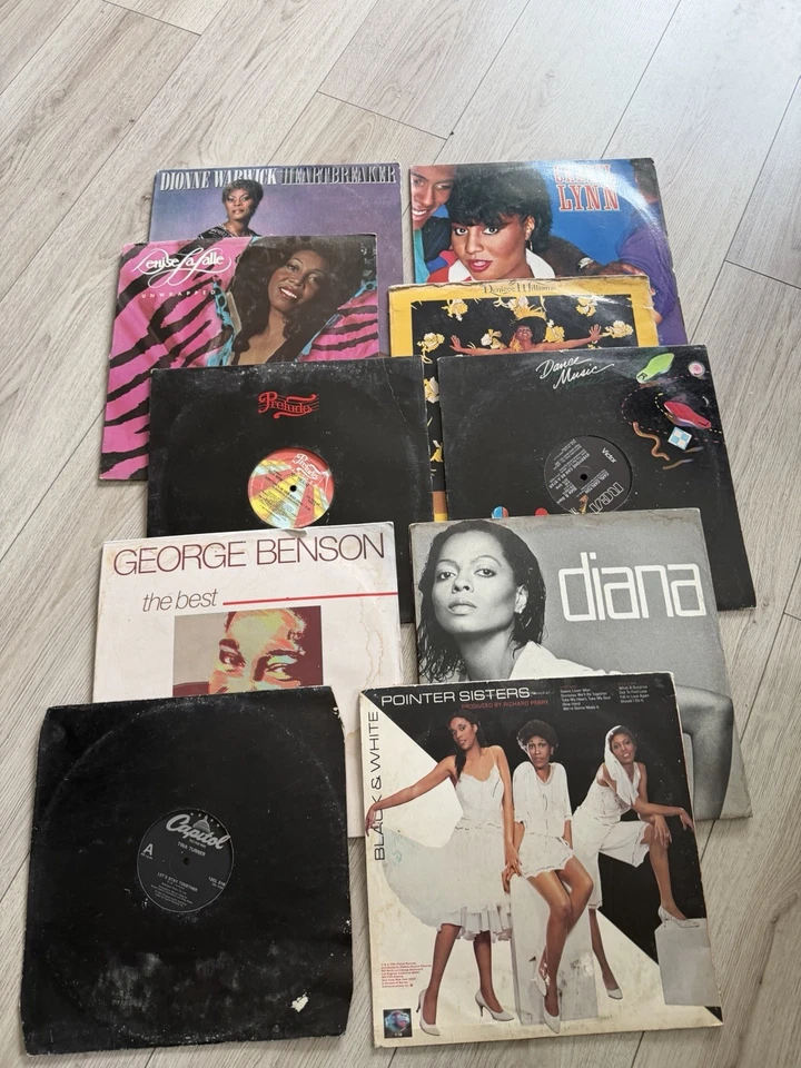 Lot of 10 Soul Funk Disco Vinyl LPs – Diana Ross, Tina Turner, George Benson + Foto 1 de 4