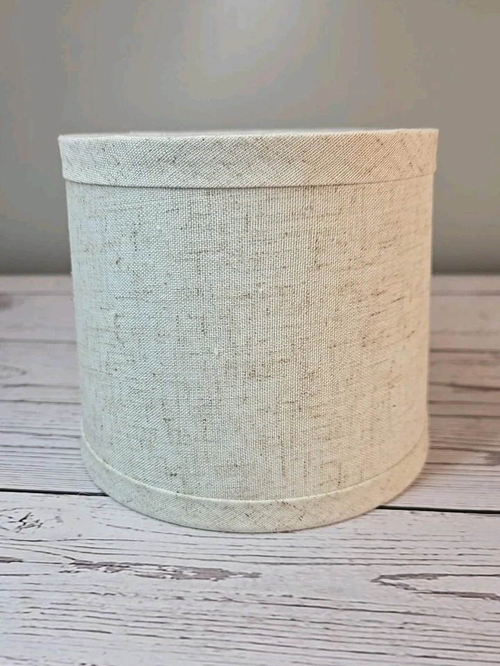 Lamp Shade Allen And Roth Drum Clip On XS Light Gray Fabric 5"x5.75"x4.5" - Image 1 of 4