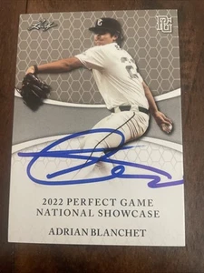 ADRIAN BLANCHET 2022 LEAF PERFECT GAME "National Showcase" RC AUTO SIGNED IP 101 - Picture 1 of 4