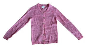 L.L. Bean Button Front Sweater Pink Cardigan Women's M Mohair Rayon Vintage - Picture 1 of 5