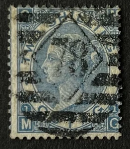 GB QV 1867-80. 2/ Blue SG118 Pl.1. VG Used & Sound Example. Cat. £225 - Picture 1 of 2