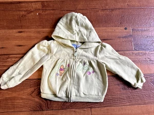Y2K Vintage Winnie Puuh grüner Hoodie mit Blumenstickerei 24 Monate - Bild 1 von 4