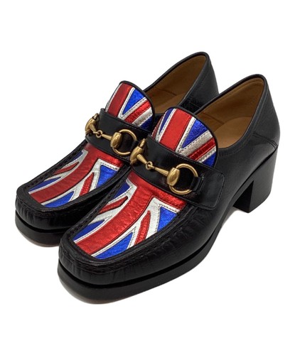 Scarpe eleganti mocassini Gucci donna Horsebit pelle EU 35 nero 105791K autentici