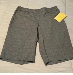 Du Jour Bermuda Shorts Women's 22W Casual Gray Herringbone - Picture 1 of 5