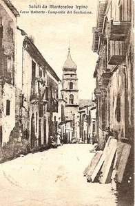 Saluti da MONTECALVO IRPINO - Corso Umberto - Campanile del Santissimo - Picture 1 of 1