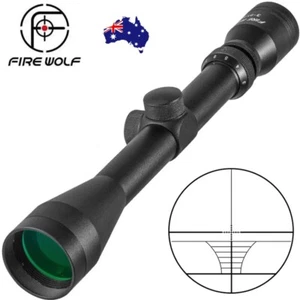 FIRE WOLF 3-9 x 40 ADJUSTABLE RIFLE SCOPE + SCOPE RINGS! - Picture 1 of 2