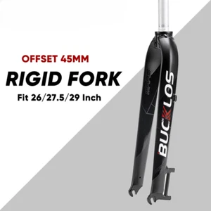 26 27.5 29er Mountain Bike Rigid Fork QR 9mm Straight Tube Bicycle Front Fork - Picture 1 of 22